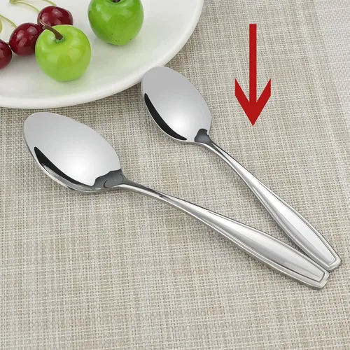 Miniatura 4 de Pekky Cuchara de postre de acero inoxidable, juego de cucharas pequeñas de 12 piezas