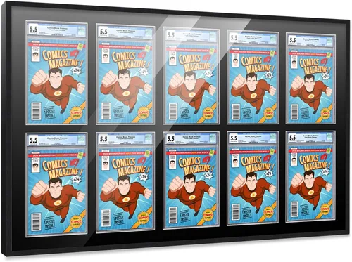 Miniatura 53 de Marco de cómic con paspartú para 8 CGC, CBCS o PGX Graded Comics - Marco de cómic blanco para cómics de 8.125 x 13 pulgadas Marco blanco