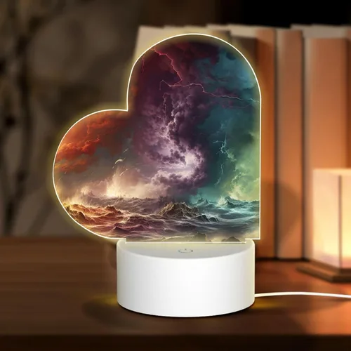 Miniatura 17 de 3D Night Light LED Light Lamp Base Personalized Gifts Acrylic Night Light Color Fusion Night Light Acrylic Plaque USB 3 Colors Change Smart Touch