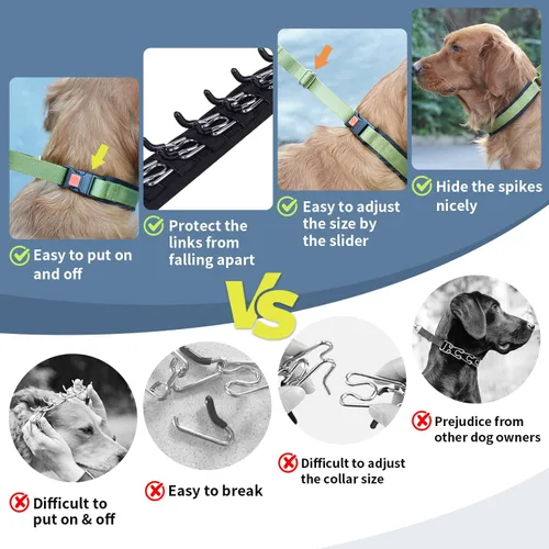 Miniatura 5 de Mayerzon Collar de Perro sin Tirones, Collar de Martingala Patentado para Perros Pequeños, Medianos y Grandes con Hebilla y Nylon Resistente