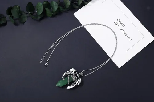 Miniatura 3 de MAIBAOTA Collar de dragón para hombres y mujeres, collar de cristal, collares geniales para hombre, joyería de dragón, collar de piedras preciosas