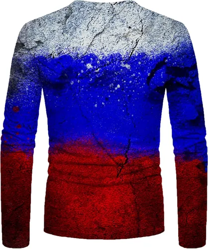 Miniatura 4 de Lightweight Pullover for Men Casual Loose Long Sleeve Tunic Tops Funny 3D Digital Print Tshirt Regular O-Neck Blouse
