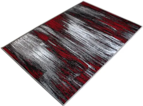 Miniatura 4 de Masada Rugs, Alfombra moderna y contemporánea, rojo, gris, negro (8 pies x 10 pies), alfombra grande para sala de estar, dormitorio, oficina