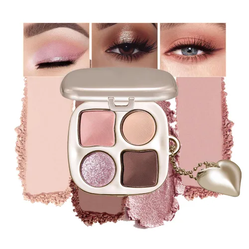 Miniatura 3 de Paleta de sombras de ojos de acabado múltiple, paleta de brillo metálico mate con polvo sedoso y suave, destello fino y duocromático, sombras 2#