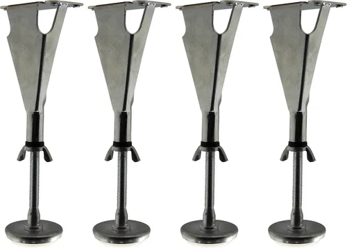 KB Designs Patas de soporte central de altura ajustable para marco de cama, juego de 4, color plateado