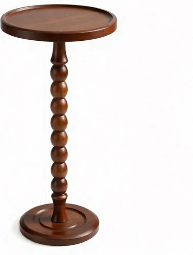 Miniatura 11 de Mesa auxiliar de madera decorativa pequeña, mesita de noche redonda de 12 pulgadas, mesa auxiliar natural para familia, dormitorio, sala de estar
