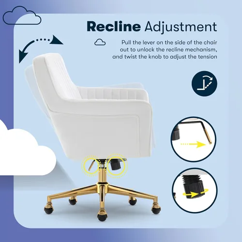 Miniatura 7 de Serta Ashleigh - Silla de oficina moderna, diseño acanalado acolchado, cojín de asiento de bobina de bolsillo, elegante sillón decorativo de Tela