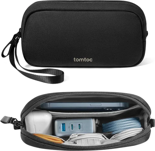 Miniatura 11 de tomtoc Organizador de Electrónicos Estuche de Viaje, Bolsa de Viaje Resistente al Agua Organizador de Cables para Artículos Esenciales, Estuche Verde