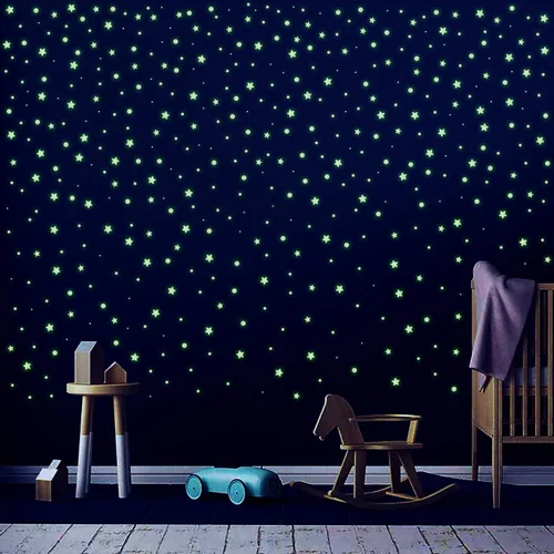 Miniatura 8 de Quanhaigou Calcomanías de luna que brillan en la oscuridad para pared o techo – Calcomanías de pared de luna grande luminosas verdes decoración