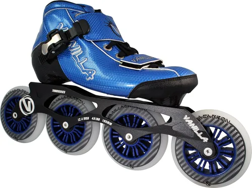 Patines en línea Vanilla Carbon Speed con rodamientos ABEC-9, ruedas de uretano 85A, moldeables por calor, marco de aluminio serie 7000
