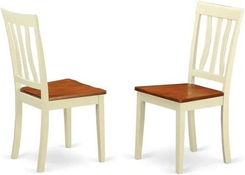 Miniatura 10 de East West Furniture ANC-BLK-C - Sillas de comedor antiguas, sillas de madera tapizadas de tela de lino, juego de 2, color negro