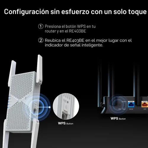Miniatura 7 de TP-Link BE6300 Wi-Fi 7 Extensor de alcance RE403BE con puerto de 2.5G Repetidor inalámbrico de doble banda de 6.3 Gbps Amplificador de señal