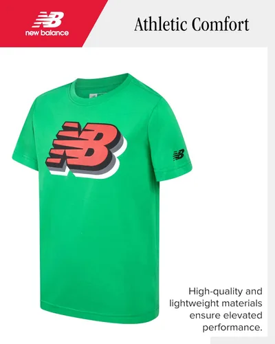 Miniatura 3 de New Balance Conjunto de pantalones cortos activos para niños, 2 piezas de camiseta de rendimiento atlético y pantalones cortos de gimnasio activo