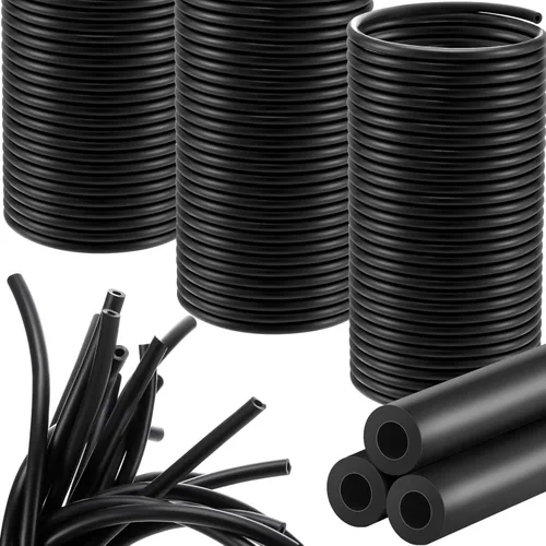 Frienda Tubo de goma de látex de 80 pies (0.118 in) de diámetro interior x 1/4 pulgadas (0.236 in) Od Slingshot Bandas de fusil submarino tubo Negro