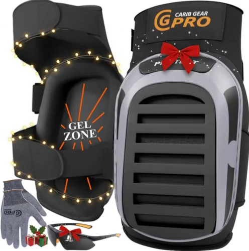 Miniatura 6 de CARIB GEAR PRO Rodillera de Construcción Profesional para Hombre para Trabajo - Almohadilla de Servicio Pesado, Cojín de Gel y Espuma Extra Grueso