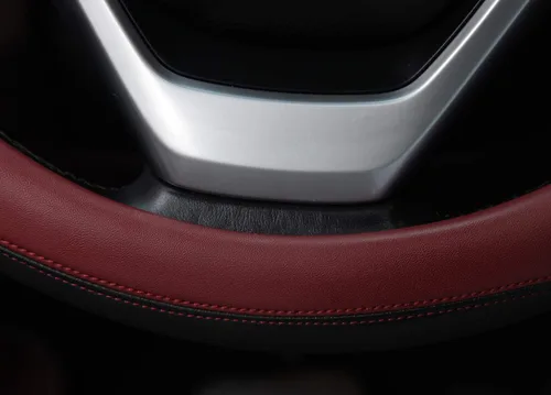 Miniatura 2 de Valleycomfy - Funda de volante de piel de microfibra para volante de tamaño grande, con diámetro exterior de 15.5 a 16 pulgadas, color rojo vino