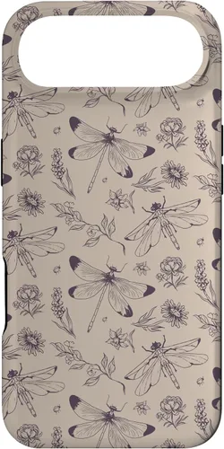 Miniatura 27 de Vintage Dragonfly Tan Sand Beige Wildflower Floral Flower Case for iPhone 16