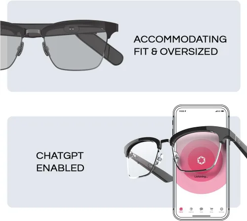 Miniatura 8 de Lucyd Gafas de sol UV Bluetooth para hombre con micrófono con cancelación de ruido, compatibles con asistente de voz Siri y Alexa, conducción