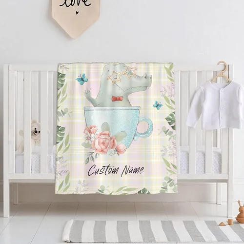 Miniatura 40 de Mantas de bebé personalizadas con diseño de animales, manta personalizada con nombre para niños y niñas, manta de bebé personalizada, regalos