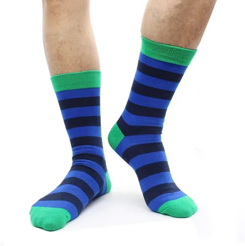Miniatura 72 de TOEJYJ Calcetines de vestir divertidos para hombre, paquete de calcetines casuales divertidos, coloridos calcetines de algodón a rayas, talla 10-13