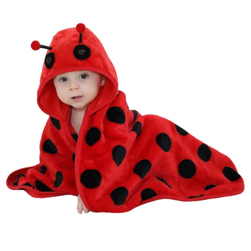 Miniatura 16 de TONWHAR Manta con capucha de cara de animal para bebés y niños de 0 a 4 años, manta de felpa para después del baño (conejo)