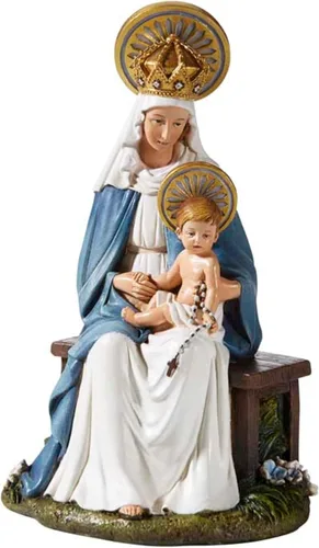 Miniatura 7 de Avalon Gallery Figuras inspiradas en Hummel pintadas a mano, figura católica tallada, 8 pulgadas, Divine Mercy Divina Misericordia