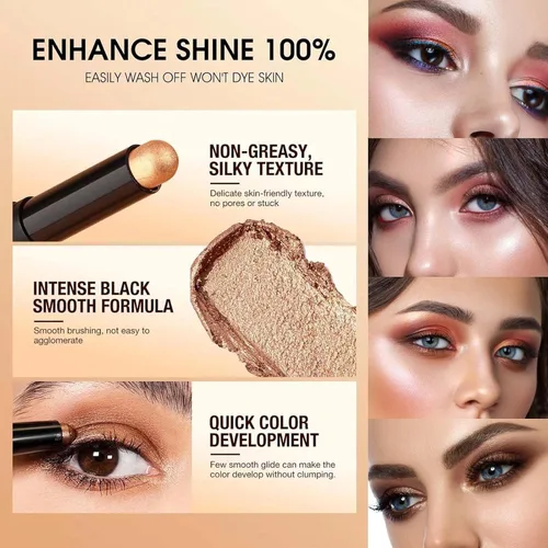 Miniatura 3 de Sombra de ojos en barra color gris topo malva, lápiz de sombra de ojos suave y suave, lápiz iluminador de sombra de ojos de alta pigmentación