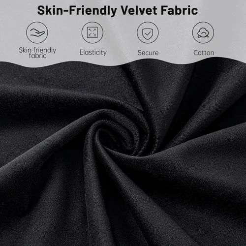 Miniatura 6 de Furniliving Silla de Acento de Terciopelo para Sala de Estar, Silla de Lectura Tapizada con Respaldo Alto, Sillón de Respaldo Alado con Botones Negro