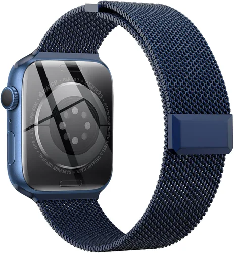 Miniatura 16 de EPULY Compatible con Apple Watch Band de 1.496 pulgadas, 1.575 pulgadas, 1.614 pulgadas, 1.654 pulgadas, Series 10 11, correas de malla de acero