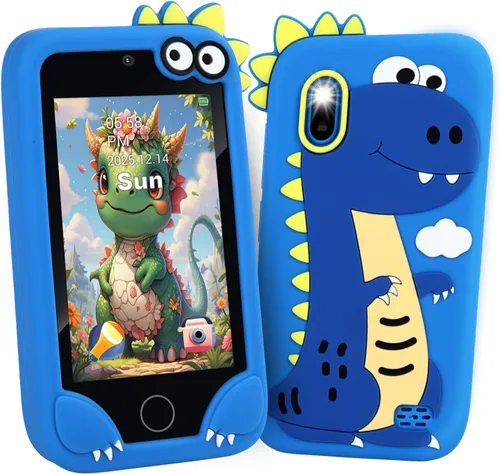 Juguete de teléfono celular para niños, teléfono inteligente de aprendizaje educativo para niños pequeños de 3 a 10 años con pantalla táctil de 3.97