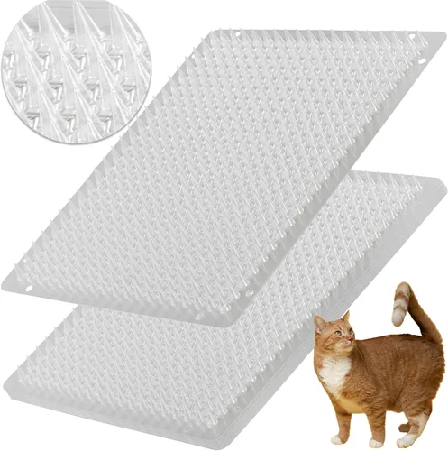 Paquete de 8 tapetes repelentes de gatos para exteriores e interiores para gatos y perros, tapetes de plástico con púas, 16 x 13 pulgadas