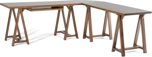 Miniatura 38 de Simpli Home - Sawhorse - Mesa de centro, color castaño oscuro., Pino, Distressed Grey