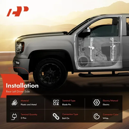 Miniatura 3 de A-Premium Regulador de ventana eléctrica con motor de reemplazo para Chevrolet Silverado 1500 3500 2001-2006 GMC Sierra 1500 2500 HD 3500 Trasero