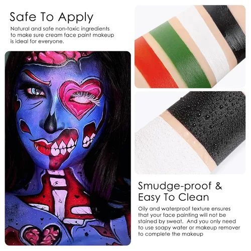 Miniatura 5 de 2Pcs Royal Blue Face Body Paint Stick, Royal Blue Lipstick Makeup Eyeblack for World Cup2026/Baseball/Football/Halloween/Cosplay Party Makeup Cream