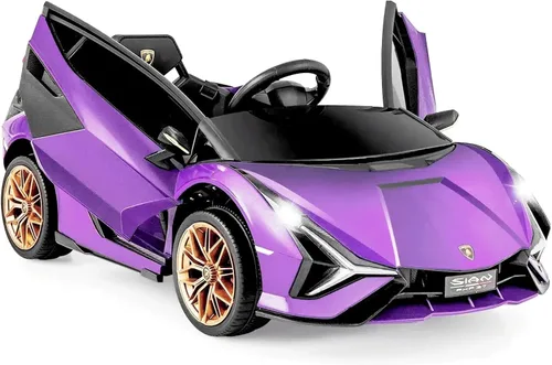 Miniatura 14 de OLAKIDS - Automóvil de paseo con licencia Lamborghini SIAN de 12 V para niños, vehículo eléctrico para niños pequeños con control remoto, juguete