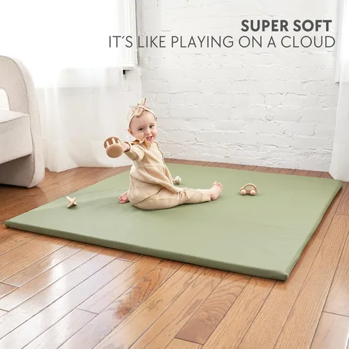 Miniatura 2 de Elegante alfombrilla de juego de cuero vegano para bebé - Suave, fácil de limpiar, crea un área de juego segura para tu bebé - La alfombrilla