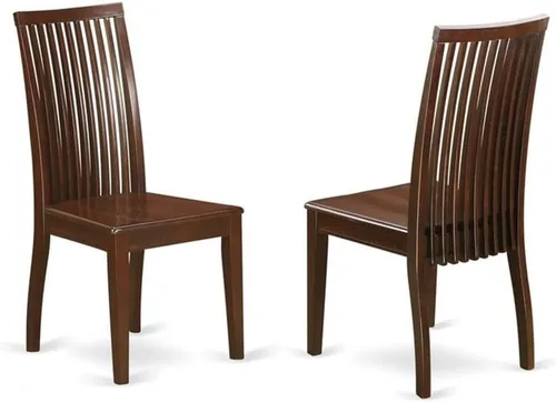 Miniatura 6 de East West Furniture IPC-BMK-W Ipswich - Sillas de comedor con respaldo de listones, juego de 2, suero de leche y cereza