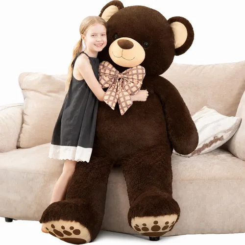 Miniatura 23 de MorisMos Oso de peluche gigante, regalo de oso gigante suave para niñas, novia en San Valentín, Navidad, cumpleaños, 47 pulgadas, azul Azul claro