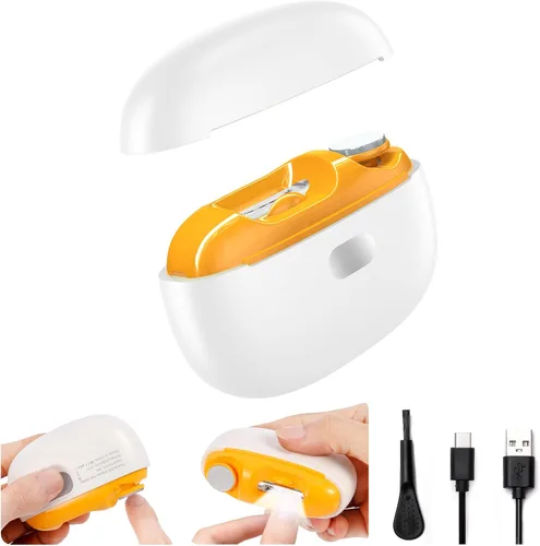 Miniatura 9 de Cortaúñas eléctrico, herramienta de cuidado de uñas 2 en 1 con función de limado, recortadora de uñas segura y suave con luz LED, silencioso y sin