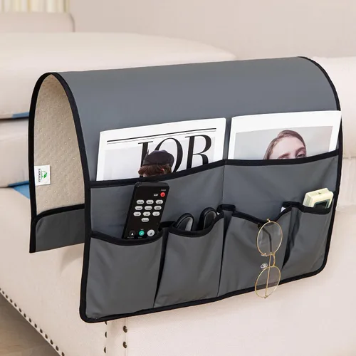 Miniatura 8 de HAOMAIJIA Organizador antideslizante de reposabrazos para sofá, organizador de almacenamiento lateral para sillón y mesita de noche, para sofá
