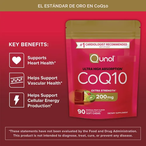 Miniatura 5 de Qunol CoQ10 200 mg Gomitas Blandas, Suplemento de Coenzima Q10 de Fuerza Extra y Ultra Alta Absorción, Suplemento Recomendado por el #1 Cardiólogo