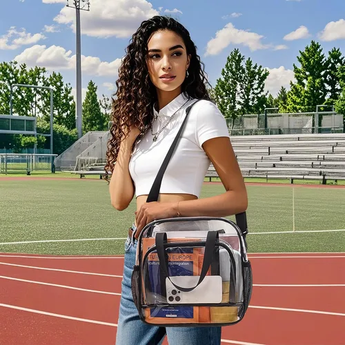 Miniatura 2 de Paxiland Clear Bag for Stadium Events, 12x6x12 inches Tote Bag with Detachable Reinforced Strap for Sports Concert and Work