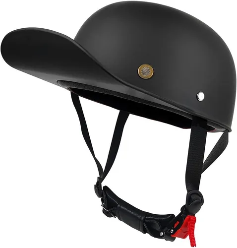 Miniatura 5 de Casco de motocicleta vintage para hombres y mujeres adultos, casco de moto de cara abierta, casco retro medio casco de moda gorra de béisbol casco