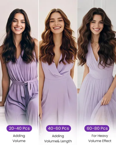 Miniatura 7 de LaaVoo - Extensiones de cabello humano Remy adhesivas con cinta invisible, cabello negro natural, extensiones de cabello para mujeres de color, 20