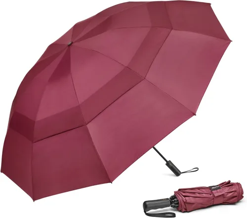 Miniatura 69 de G4Free Paraguas de golf grande de 42/46/54/62 pulgadas, paraguas compacto de viaje inverso, 10 varillas, resistente al viento para lluvia, doble