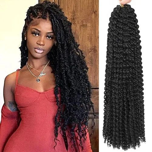 Miniatura 35 de Cabello Passion Twist de 24 pulgadas, 8 paquetes de cabello Passion Twist de ganchillo para mujeres, cabello trenzado Passion Twists largo bohemio