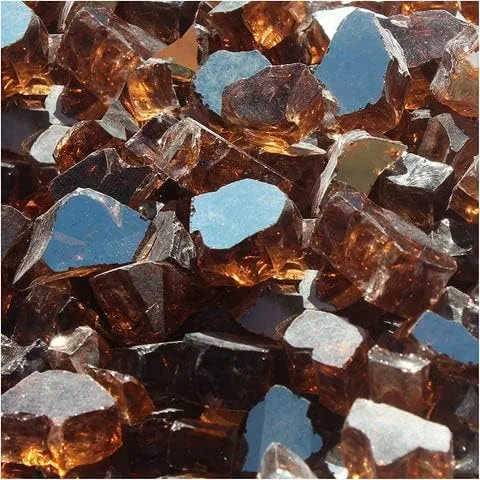 Miniatura 2 de Vidrio reflectante para hoguera, vidrio para hoguera, roca de vidrio para hoguera, piedras de vidrio, rocas de vidrio para hogueras, fogata de gas