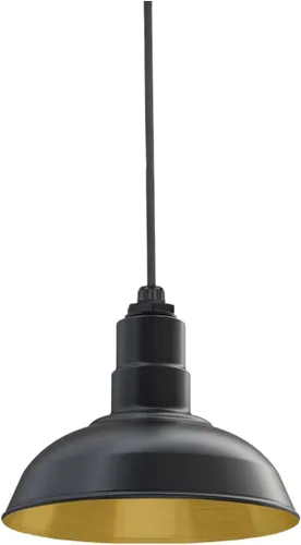 Miniatura 27 de Steel Lighting Co. El Segundo - Lámpara de granero Colgante montado en el techo Domo de 12 pulgadas Vástago de 12 pulgadas Luz de acero