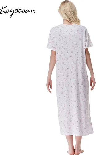 Miniatura 3 de Keyocean - Camisones para mujer, 100% algodón, suave, ligero, cómodo, ropa de dormir