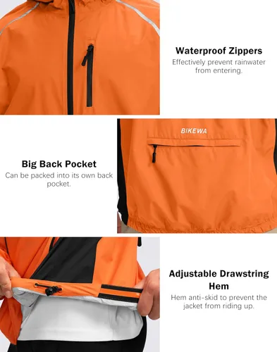 Miniatura 5 de Chaqueta impermeable para hombre, para ciclismo, correr, ligera, plegable, cortavientos, con capucha, equipo de golf, senderismo, impermeable